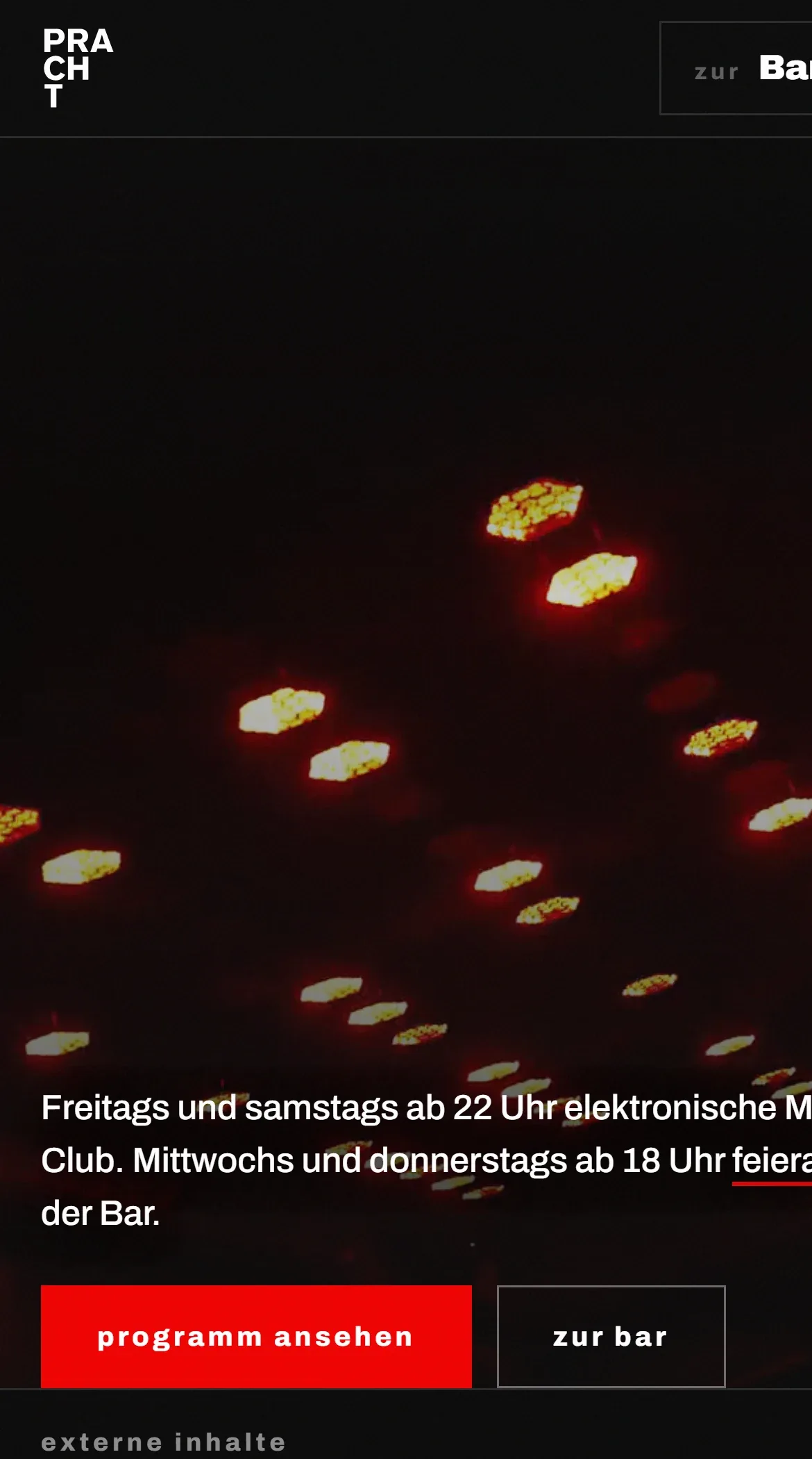 Der PRACHT-Auftritt auf dem Handy